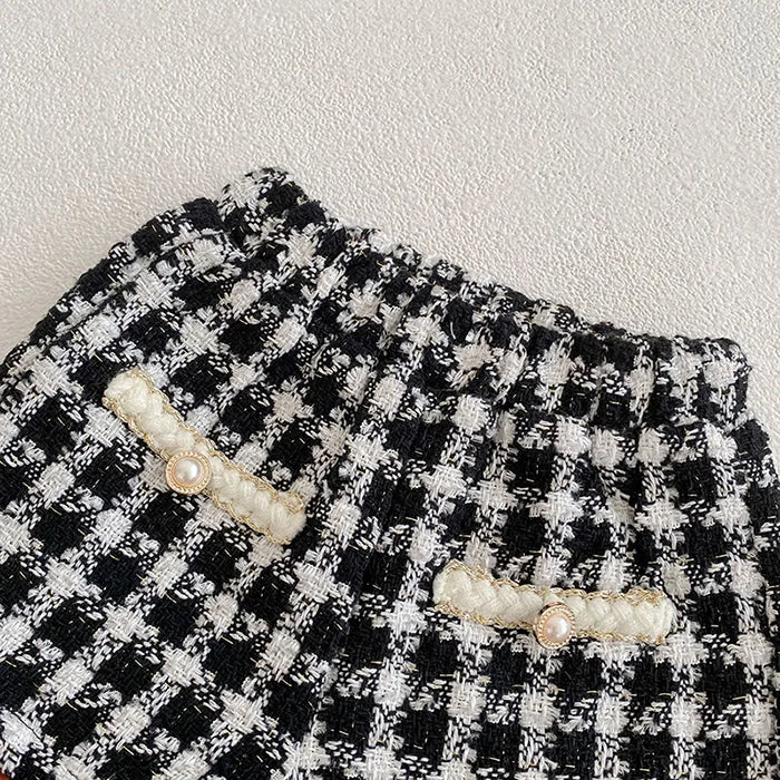 Autumn Winter Korean Style Newborn Baby Girls Clothing Set Long Sleeved Plaid Cardigan Coat+ Shorts 0-3Yrs Children Clothes Suit