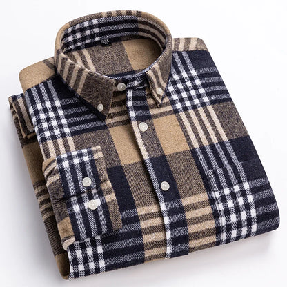 New in shirt plus size 7xl100%cotton long-sleeve shirts for men slim fit casual plain shirt soft kerokan designer plaid clothing