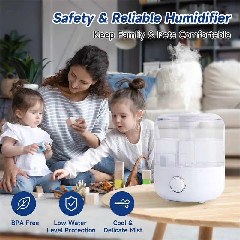 3L Mechanical Humidifiers Quiet Large Spray Mute Humidifier Sprayer Atomizer Wall Plug Essential Large Capacity Household 2025