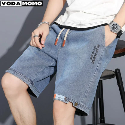 Men's Loose Baggy Denim Short Men Jeans Fashion Streetwear Hip Hop Long Capri Cargo Shorts Pocket Male pantaloons cartos
