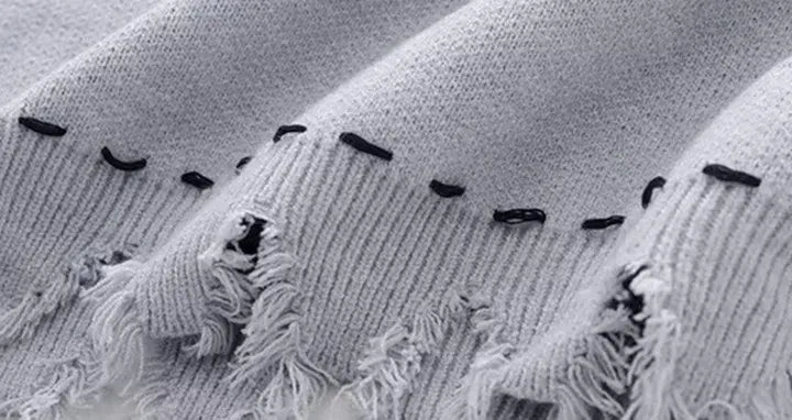 Sweater Vests Men Frayed Raw Edge Comfortable Sleeveless All-match Japanese Style Knitting Leisure Daily Chic Aesthetic Classic