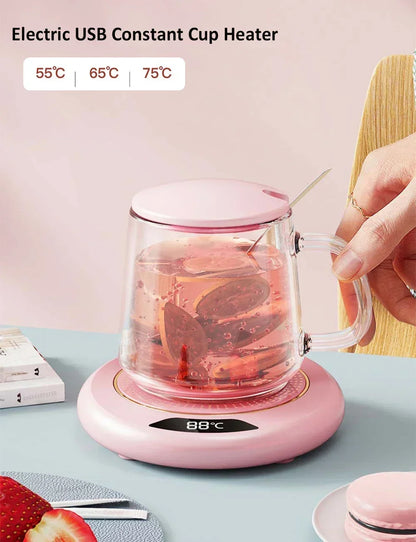 Mug Warmer USB Cup Heater Electric Coffee Milk Tea Water Heating Pad Thermostatic Coasters Cup Warmer for Home Office Mug Heater