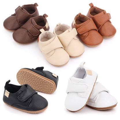 VISgogo Baby Shoes First Walkers PU Sneakers Soft Sole Cute Baby Casual Flats Infant Shoes for Newborn Girl Boys 0-18Months