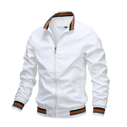 Camel - Men's premium embroidered zippered jacket, casual outdoor sports jacket, fashionable top, spring and autumn, high-quality