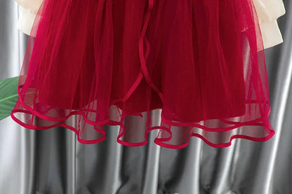 Toddler Baby Girls Dress Autumn  Winter Kids Red Christmas New Year Plush Warm Dress Infant Clothing Set Top+ skirt For 1-4 Years