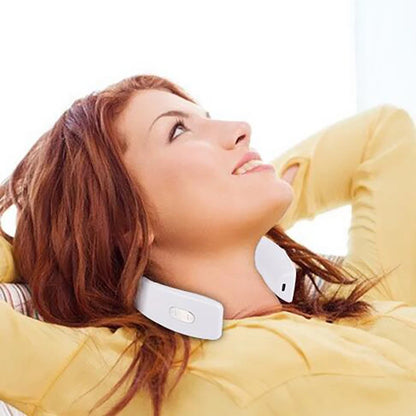 New Smart Neck Shoulder Muscle Massager Electric Heat Relaxation You Body Anytime USB Charging White