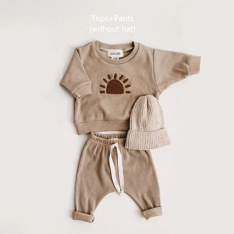Fashion Kids Clothes Set Toddler Baby Boy Girl Pattern Casual Tops + Child Loose Trousers 2pcs Baby Boy Designer Clothing Outfit