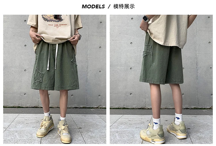 2025 Summer Shorts Men Loose spodenki meskie Vintage Denim Basic Simple Hot Sale High Waist Leisure Ulzzang Streetwear Short