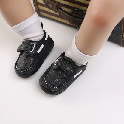 Newborn Baptist Shoes New Leather Gentleman Shoes Anti-slip Soft Bottom Indoor Baby Boys and Girls Casual Shoes Walking Shoes