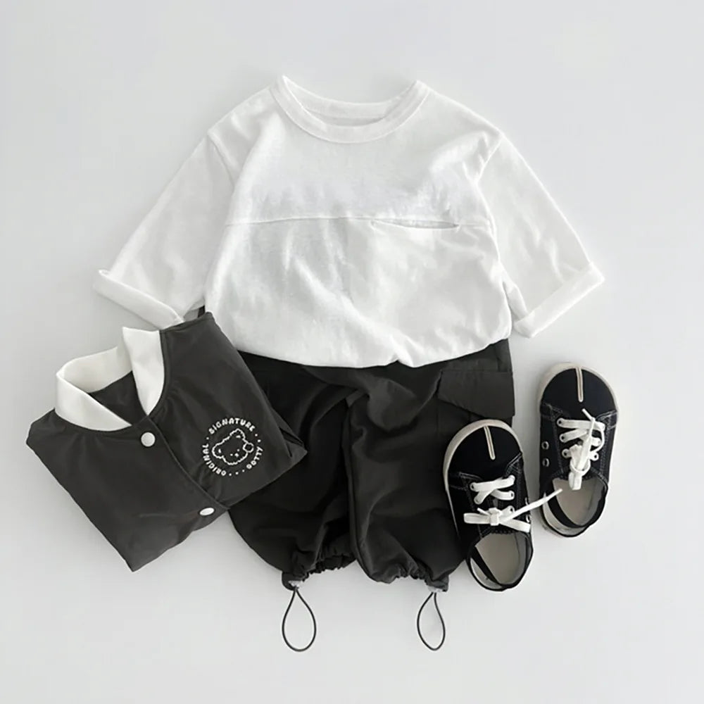 2025 Autumn New Baby Loose Trousers Infant Boy Cargo Pants Toddler Girl Harem Pants Solid Children Casual Pants Kids Clothes