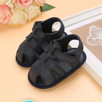 Lucky Blue Newborn Infant Toddler Boy Girl Casual Breathable Soft Cloth Bottom  Anti-slip PU Leather First Walkers Canvas Shoes