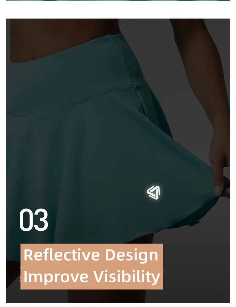 Women Sports Tennis Short Skirts Fitness Gym Leggings Golf Badminton Skort Athletic Running Workout Pleated Skirt With Pocket