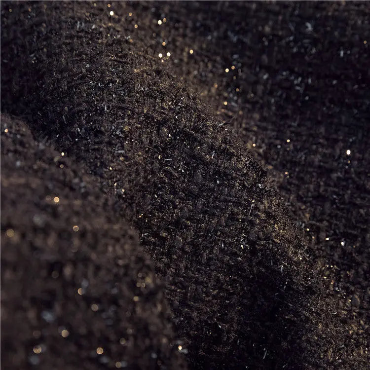 Black White Tweed Long Skirts Women Autumn Winter New Bright Silk Skirt Female Vintage High Waist A-line Wrap Skirt Office Lady