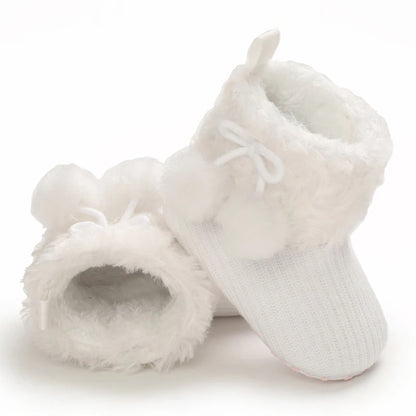 Autumn and Winter Baby Plush Thick Warm Cotton Shoes 0-18 Months Soft Soled Comfortable Non Slip Boots