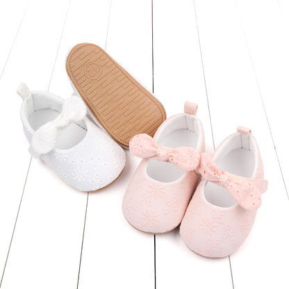 Toddler Baby Girls Sweet Princess Shoes Soft Bow knit Flower Non-slip Bottom First Walker Shoes Toddler Babies Crib Shoes