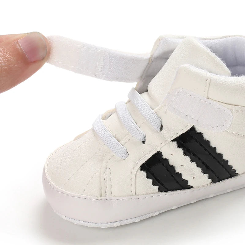 0-18M Baby Shoes Boy Newborn Infant Toddler Casual Comfort Cotton Sole Anti-slip PU Leather First Walkers Crawl Crib Shoes