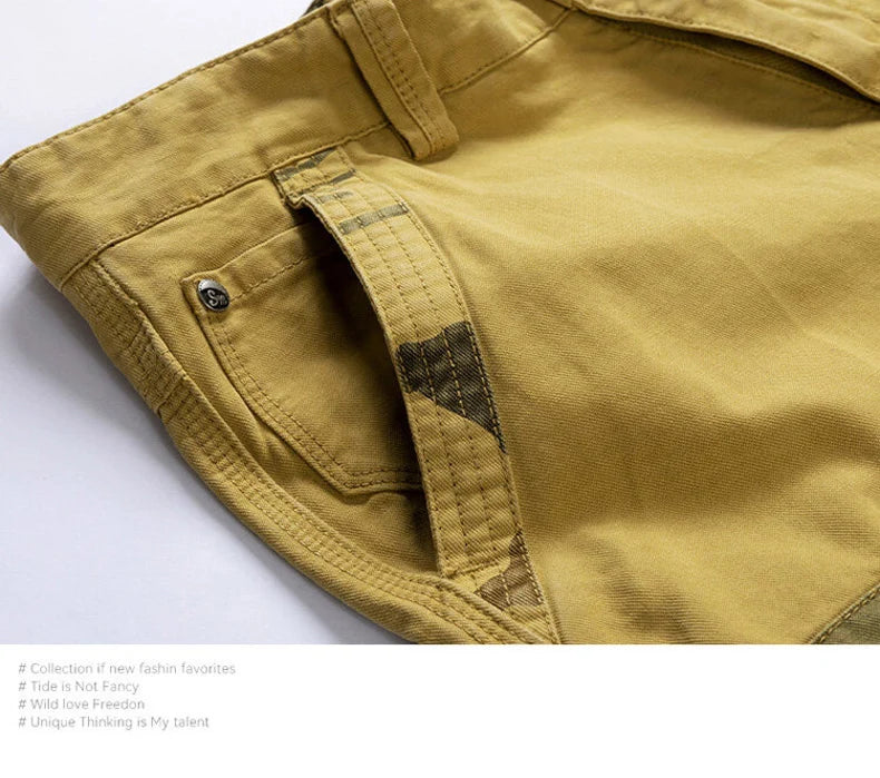 New Summer Men Cargo Camouflage Shorts Men's Cotton Beach Multi Pocket Shorts Man Spring Casual Joggers Shorts Male