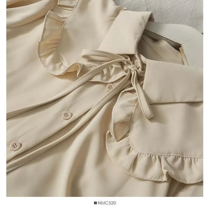 Women Sweet Shirts Cute Tops Peter Pan Collar S-3XL Loose Fashion Temper Minimalist Lolita French Elegant Clothes Trendy 5-Color