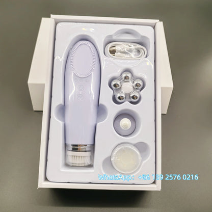 Beauty 4 in 1 Facial Skin Lifting Device Face Brush Cleanser Electric Silicone Facial Cleaning Brush for Deep Cleaning