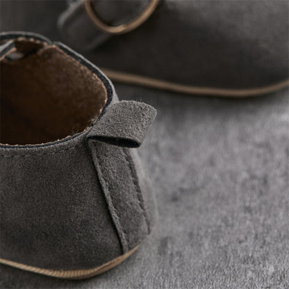 0-18M Newborn Baby First Walking Shoes Soft Cow Suede Sole Rubber Non-slip Walking Shoes Newborn Boys Girls Casual Flats