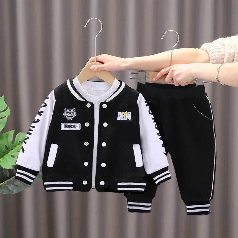 2025 New Kids Baseball Clothing Sets Boys Girls Casual Sports Suit Coat Pant 2Pcs Spring Autumn Thin Baby Tracksuit Outfits 1-4Y