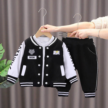 2025 New Kids Baseball Clothing Sets Boys Girls Casual Sports Suit Coat Pant 2Pcs Spring Autumn Thin Baby Tracksuit Outfits 1-4Y