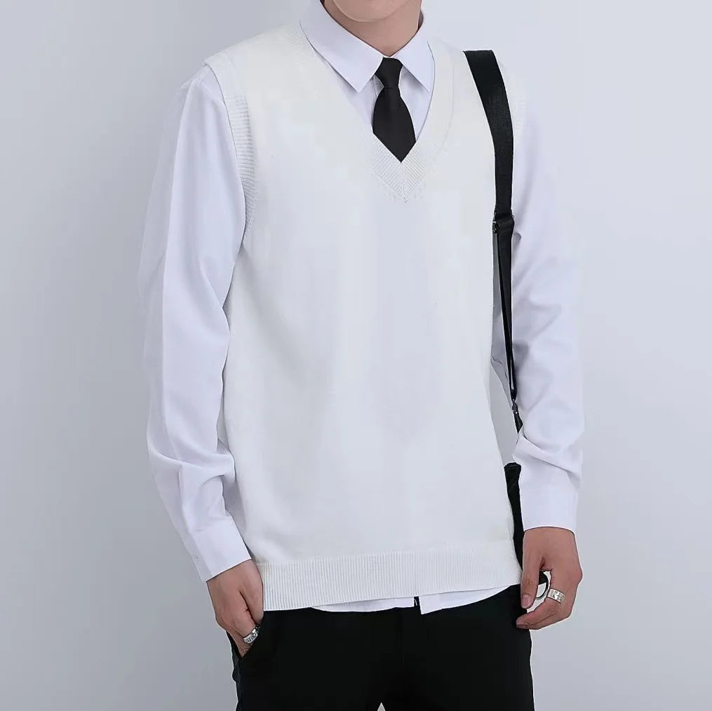 Men Knit Sweater Vest ins sweater vest Korean fashion clothes