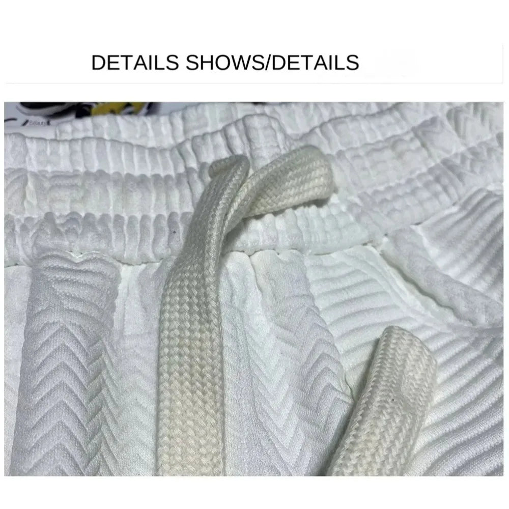 2025 Men Fashion Cotton Blended Solid Color Loosen Up The Waist Summer Multi-Pocket Shorts Wide Beach Casual Shorts Hot Selling