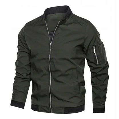 Men's Cargo Zippered Jacket, Men's Casual Street Multi Pocket Work Jacket, Slim Fit Pilot Baseball Suit, Men's Clothing