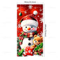Christmas Decorations Door Cover Banner Cute Snowman Bear Gift Backdrop Xmas Party Indoor Outdoor Background Decor Supplies