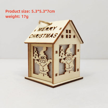 New Holiday Wooden Decorations for Christmas Houses, Wooden Cabin Ornaments, Handmade Wooden Crafts, Christmas Ornaments