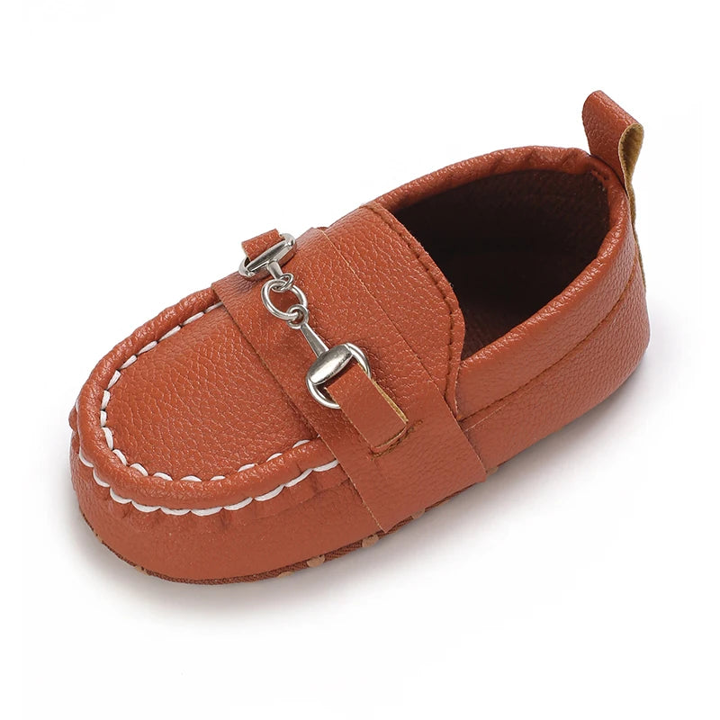 Newborn Baptist Shoes New Leather Gentleman Shoes Anti-slip Soft Bottom Indoor Baby Boys and Girls Casual Shoes Walking Shoes