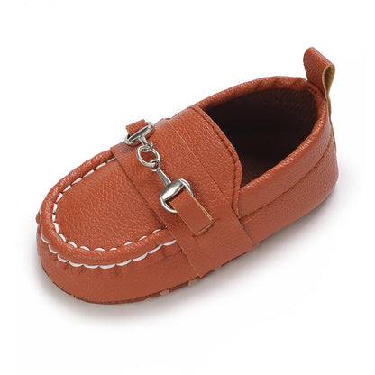 Newborn Baptist Shoes New Leather Gentleman Shoes Anti-slip Soft Bottom Indoor Baby Boys and Girls Casual Shoes Walking Shoes