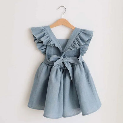 Summer Toddler Girl Dress 100% Cotton Ruffles Baby Dress Infant Dress Sister Clothes