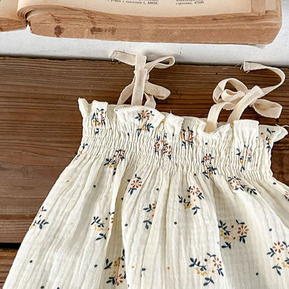 Korean Style Children Clothing Set Short Sleeved Cotton Printed T-Shirt+ Shorts Newborn Baby Girls Clothing Suit For Summer
