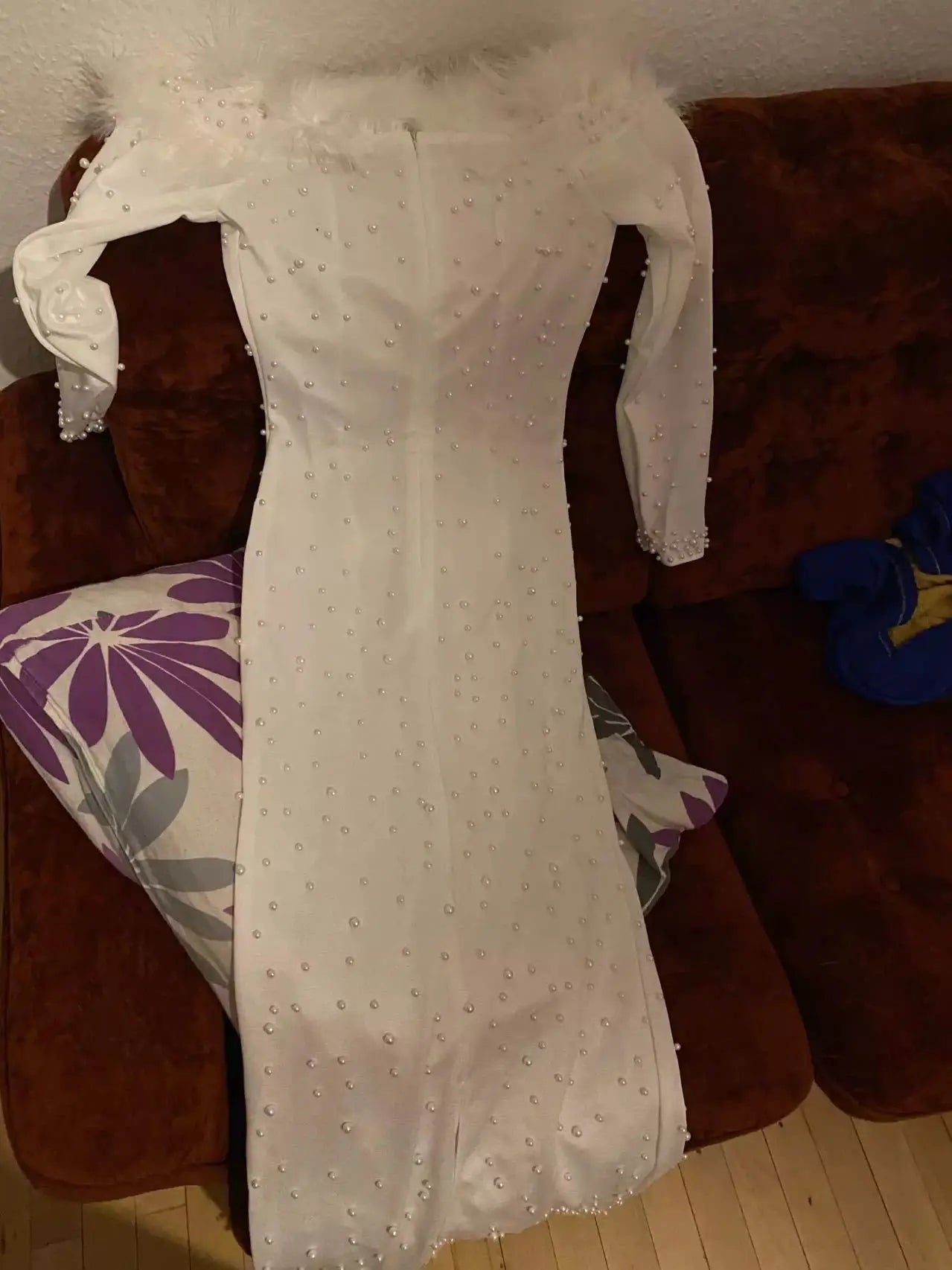 Luxury Feather Beading Party Dress For Women Sexy Off Shoulder Long Sleeve Elegant Bodycon Formal Event Evening Wedding Robes