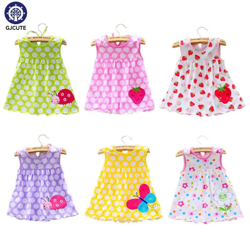 0-24M New born Cotton Flower Sleeveless Dresses Baby Girls Summer Multi Pattern Clothes Kids Princess Dress for 0-2Y Children