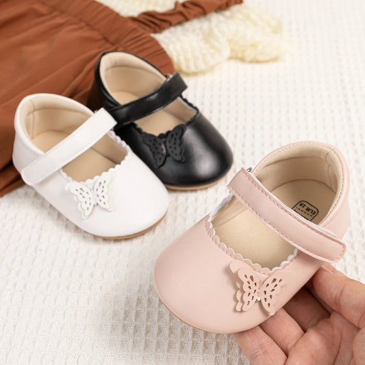 Girls Princess Shoes Bowknot Rubber Sole Anti-slip PU Leather Baby Shoes Newborns First Walkers Crib Shoes Spring Autumn