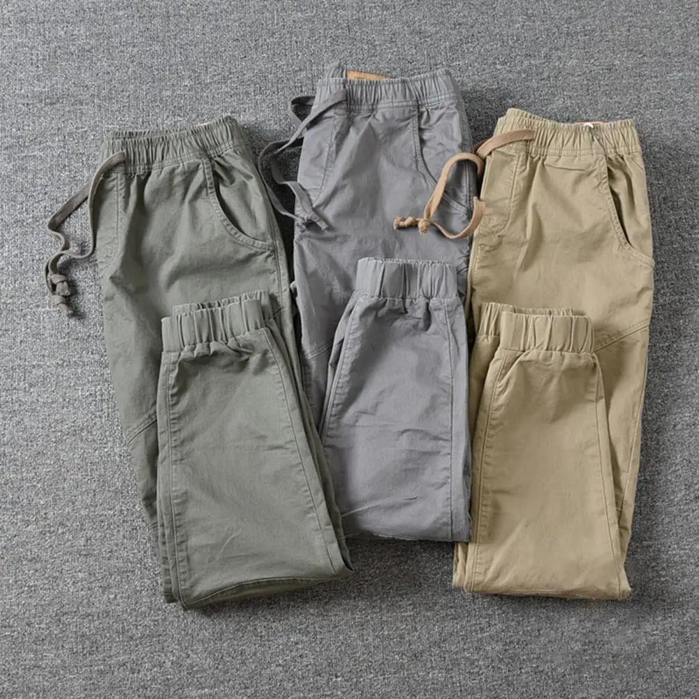 Stylish Joggers Pants Sporty Pure Color Slim Pants Solid Color Male Men Cargo Pants Men Clothes