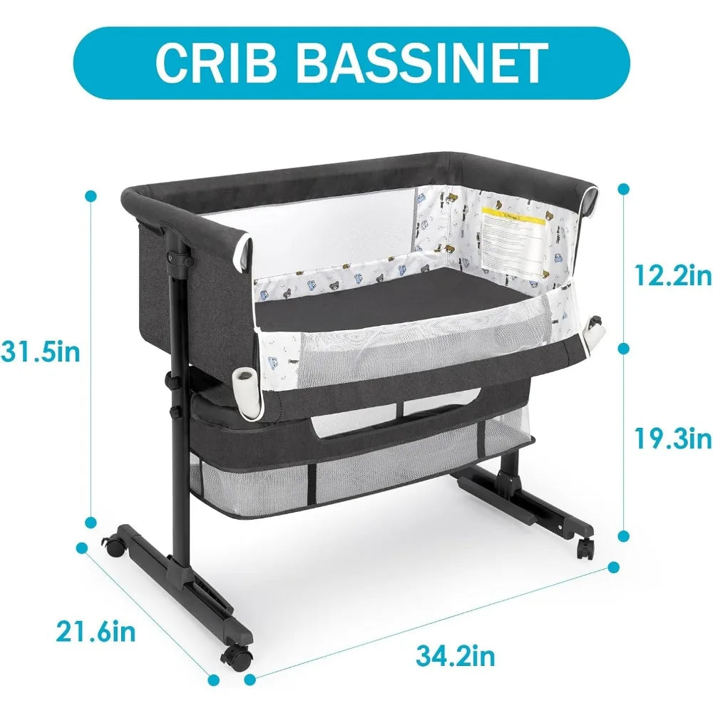Baby Bassinet, Baby Basinet Bedside Sleeper, Easy to Fold Portable Crib Side Bassinet 2025 new Style Girl/boy bassinets