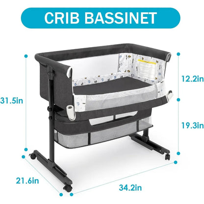 Baby Bassinet, Baby Basinet Bedside Sleeper, Easy to Fold Portable Crib Side Bassinet 2025 new Style Girl/boy bassinets