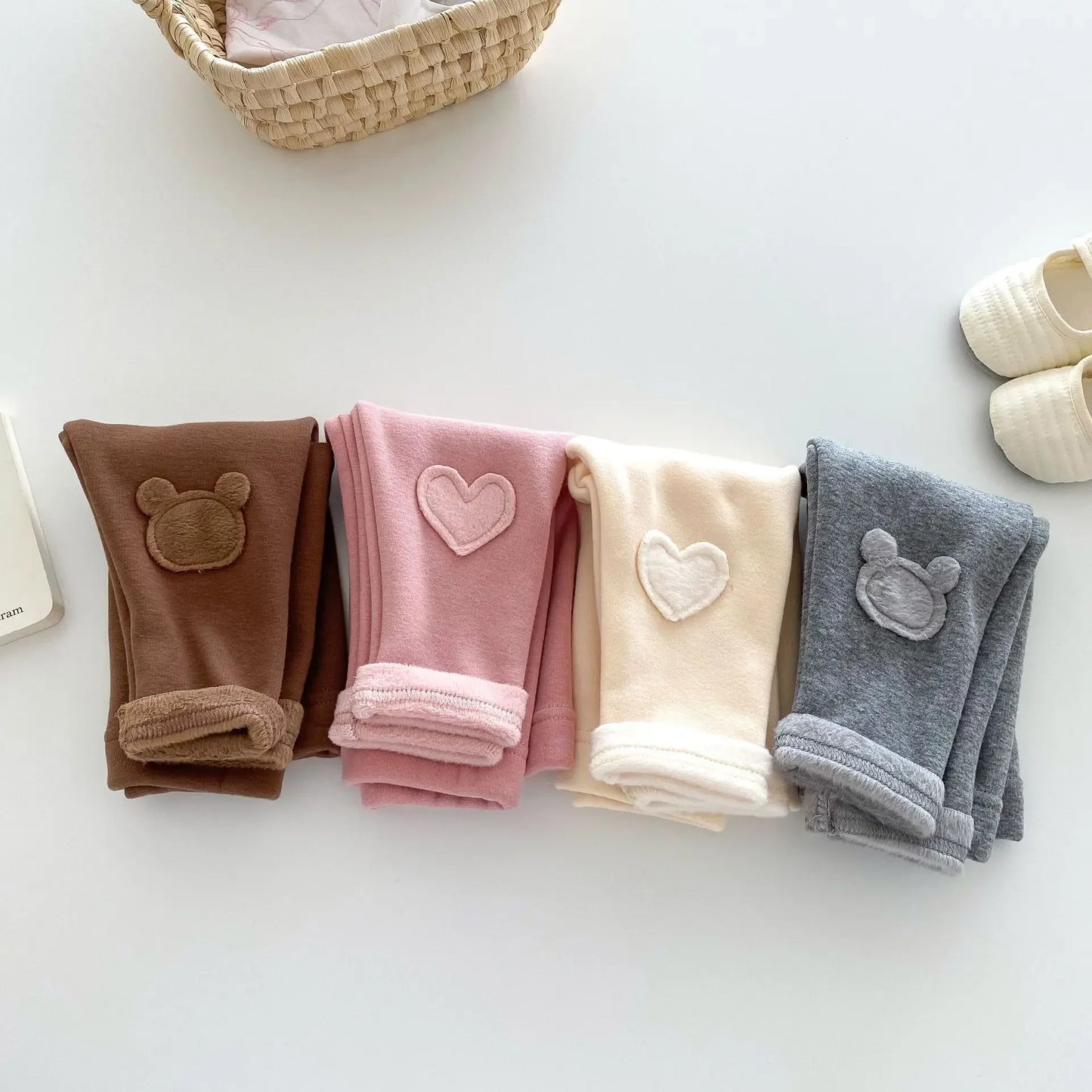 4646 Buy 2pcs Wholesale Baby Pant 2024 Winter New Girls' Leggings Korean Patch Plus Velvet 0-5 Years Baby Pants Trousers