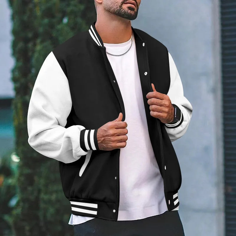 2025 New Loose Trendy Brand Baseball Jersey  Men Fashion Bomber Jacket Men's Casual Plus Size Tops Street Men's overcoat