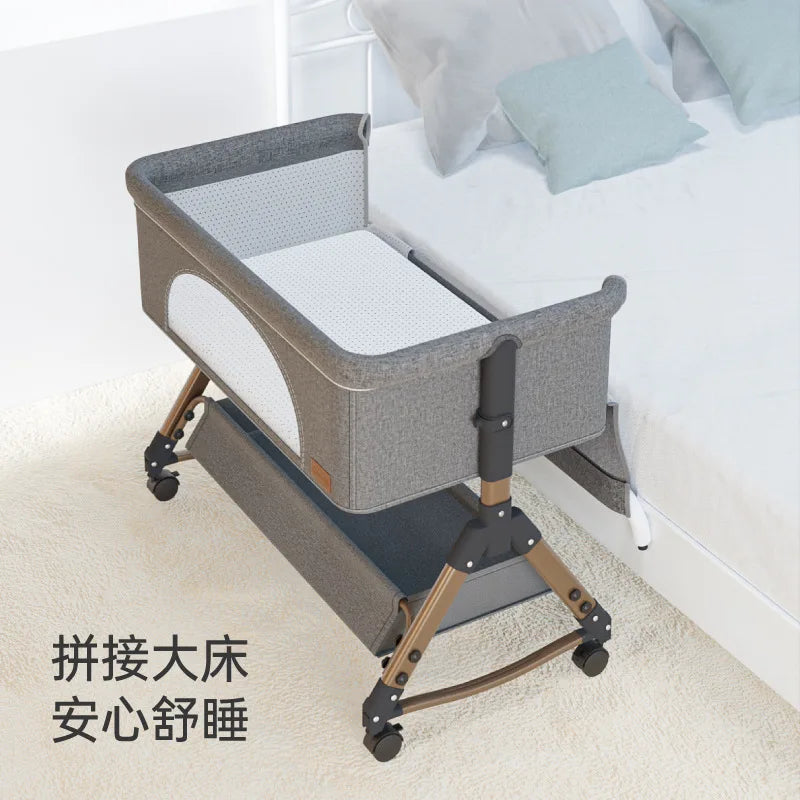 Baby Crib Newborn Small Bed Splicing Large Bed Cradle Bed Sleeping Basket Movable Foldable Portable And Multifunctional