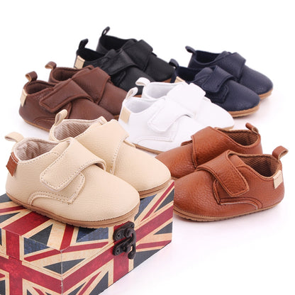 VISgogo Baby Shoes First Walkers PU Sneakers Soft Sole Cute Baby Casual Flats Infant Shoes for Newborn Girl Boys 0-18Months