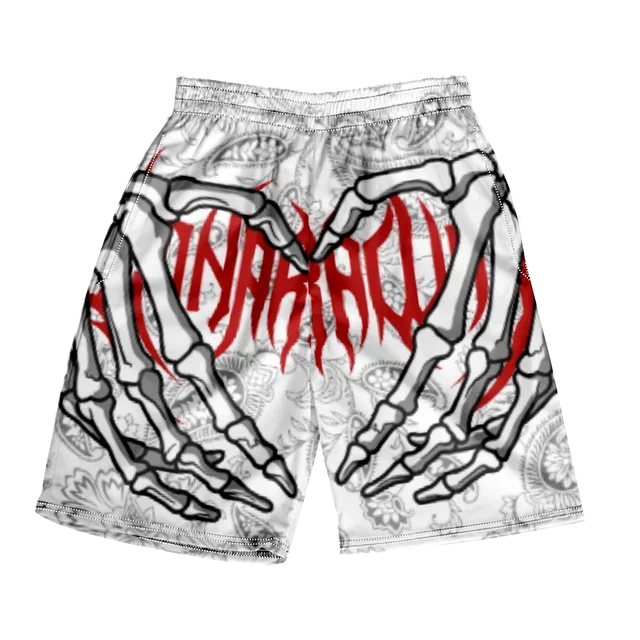 2025 Summer Classic Skull Beach Short Pants New Fashion Skeleton Hand Print Men Women Gym Shorts Quick Drying Trunks Ice Shorts