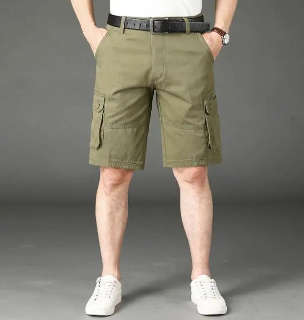 Khaki Half Men's Cargo Shorts Solid Male Bermuda Short Pants Big and Tall Designer Jogger Baggy New In Homme Jorts Cotton Luxury