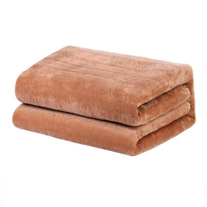 Heated Blanket With Dual Controls & Auto Shut-Off Ultra-Soft Flannel Brown Electric Warming Blanket Long 2000mm x Wide 1800mm