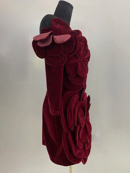 Solid Patchwork Appliques Sexy Mini Dresses For Women Strapless Long Sleeve Slimming Evening Party Dresses Female