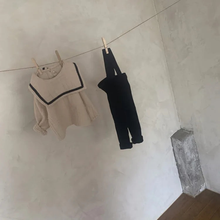 2025 Autumn New Baby Solid Leggings Toddler Boy Pp Pants Cotton Infant Girl Overalls Kids Casual Trousers Baby Strap Leggings